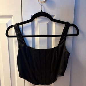 Missguided + Black Corset-Style Camisole Top